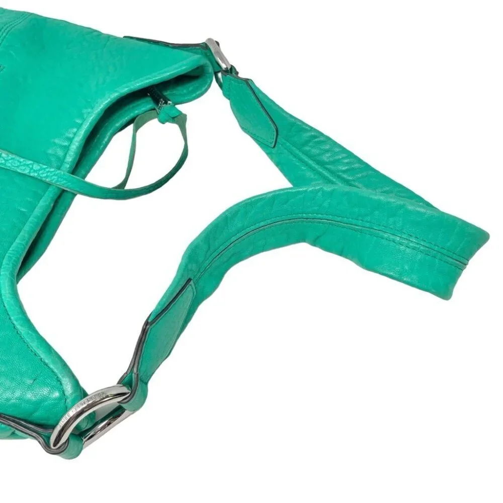 Aimee Kestenberg Good Times Teal Bubble Leather Hobo Bag